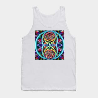 Multicoloured Symmetrical Mandala Abstract Tank Top